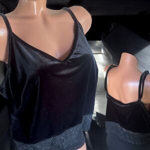 NWT💄Forever 21 Black Velvet & Lace Cami - Black💄 Plus sizes OX-3X